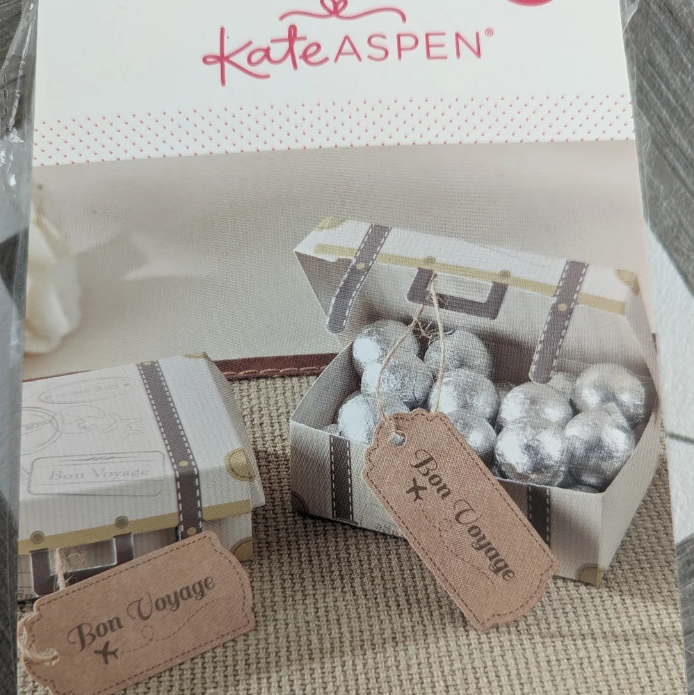 NWT Kate Aspen Suitcase Favor Boxes Bridal Shower
